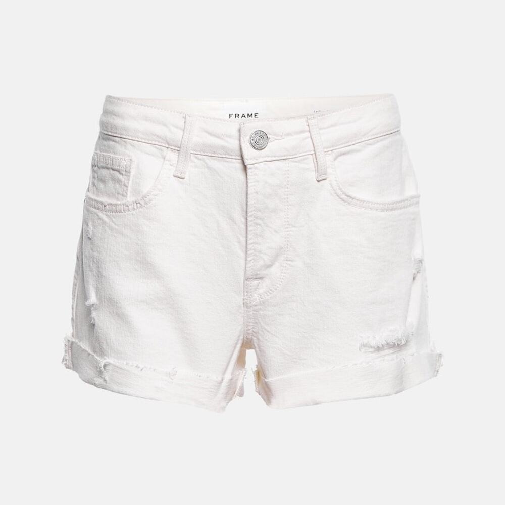 $170 Frame Denim 'Le Grand Garcon' White Jean Shorts - 28